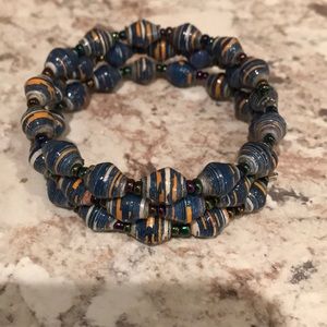 Recycled paper wrap bracelet